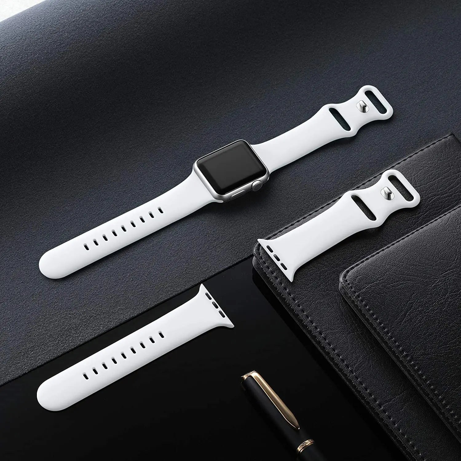 Silicone Strap For Apple Watch Band 40mm 44mm 46mm 45mm 41mm 49mm 38 42 Correa Bracelet iWatch series 6 ultra2 7 8 9 se 10 band