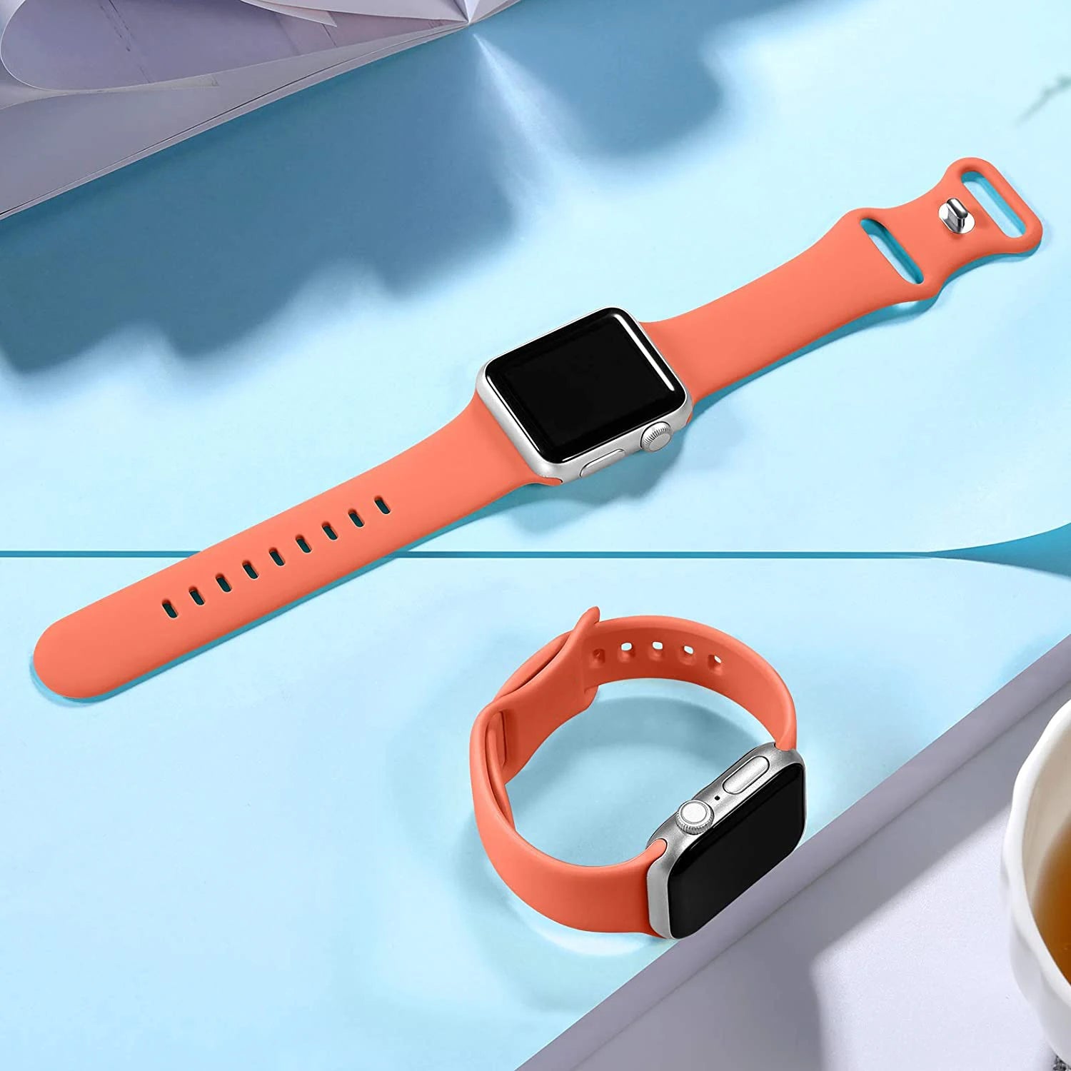 Silicone Strap For Apple Watch Band 40mm 44mm 46mm 45mm 41mm 49mm 38 42 Correa Bracelet iWatch series 6 ultra2 7 8 9 se 10 band
