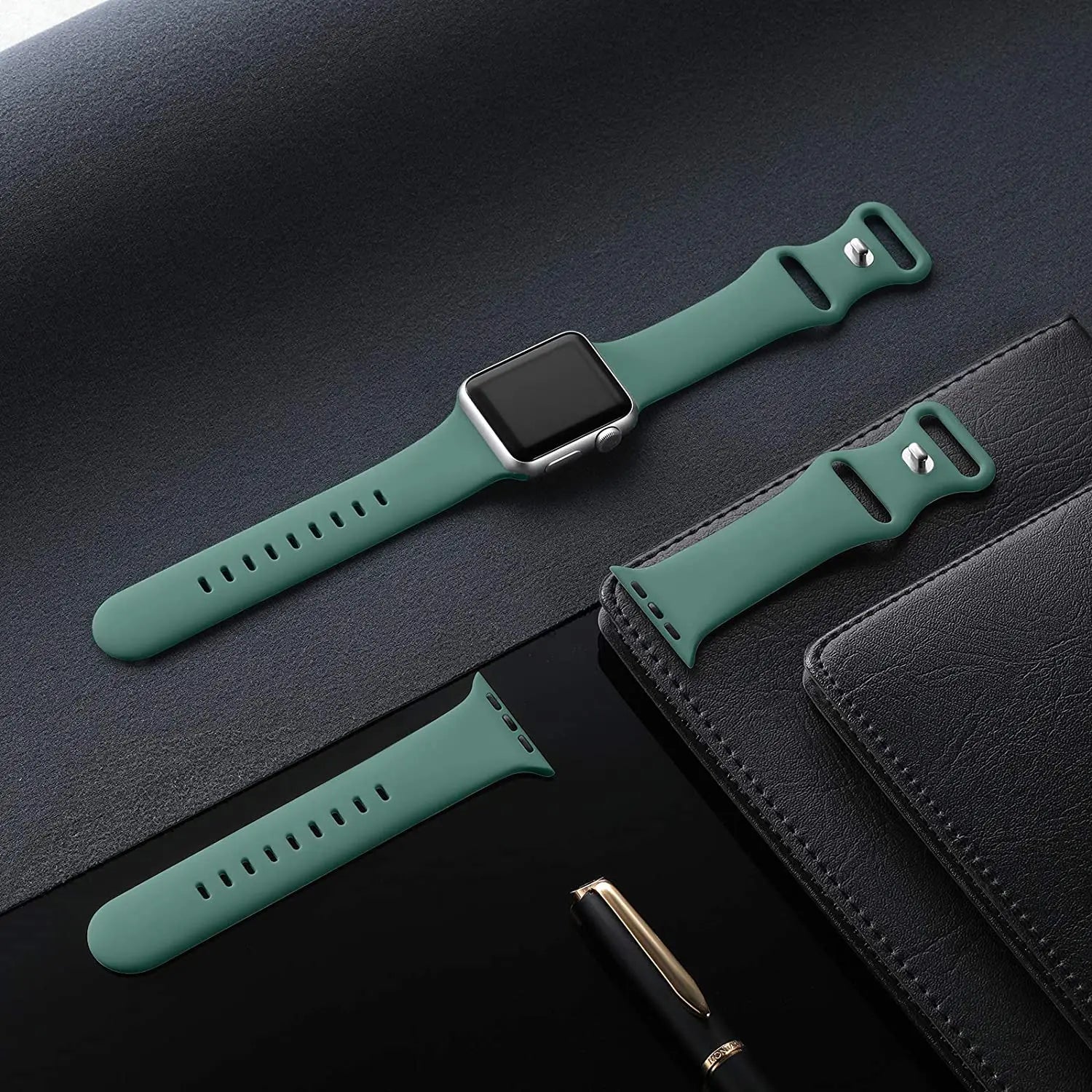 Silicone Strap For Apple Watch Band 40mm 44mm 46mm 45mm 41mm 49mm 38 42 Correa Bracelet iWatch series 6 ultra2 7 8 9 se 10 band