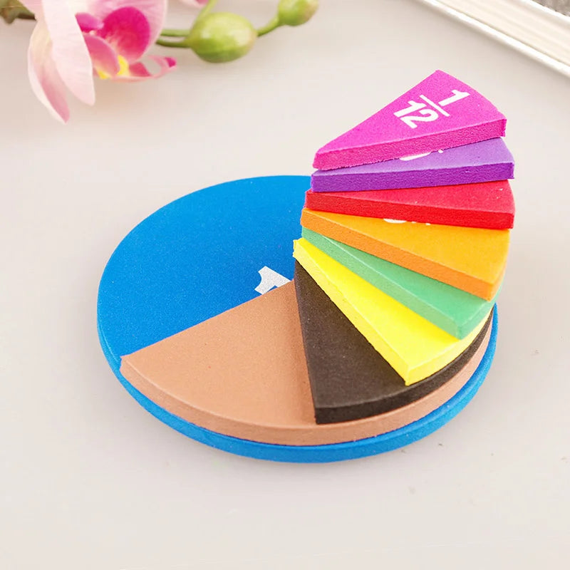 51Pcs Fractions Math Teaching Tool EVA Round Shape Instrument Kids Montessori Early Educational Math Development STEM Toy Gifts