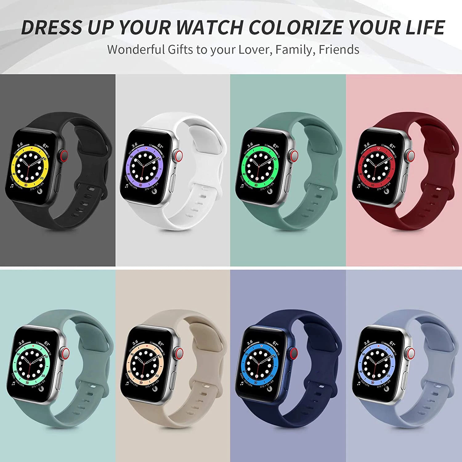 Silicone Strap For Apple Watch Band 40mm 44mm 46mm 45mm 41mm 49mm 38 42 Correa Bracelet iWatch series 6 ultra2 7 8 9 se 10 band