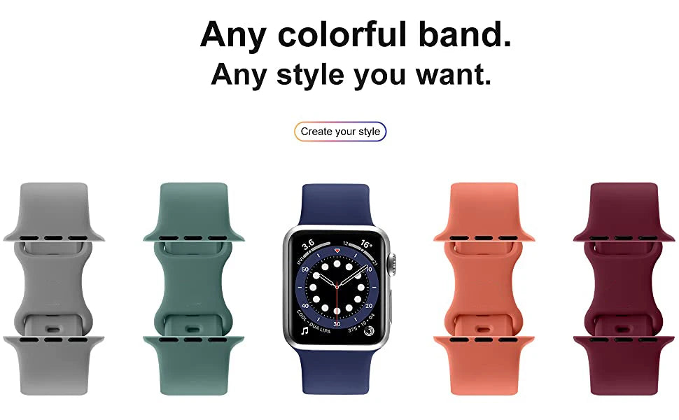 Silicone Strap For Apple Watch Band 40mm 44mm 46mm 45mm 41mm 49mm 38 42 Correa Bracelet iWatch series 6 ultra2 7 8 9 se 10 band