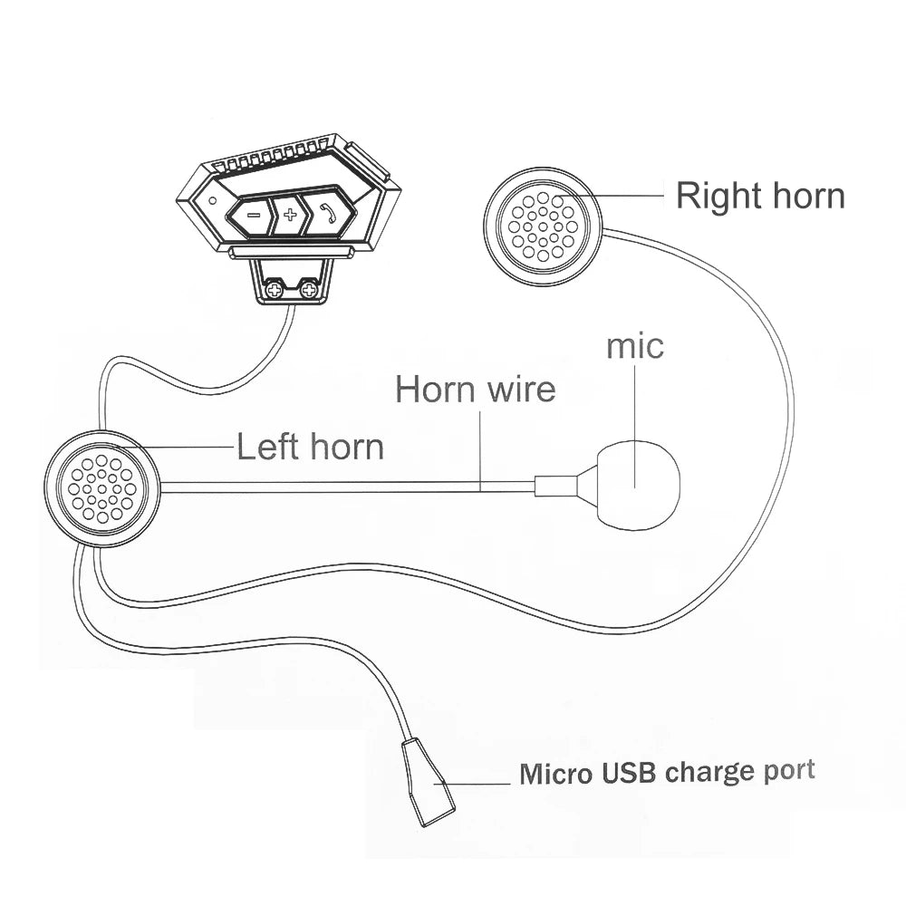 BT12 Motorcycle Helmet Headset Stereo Bluetooth Earphone Wireless Handsfree Mic Headphones Music Player For Motorbike Rider