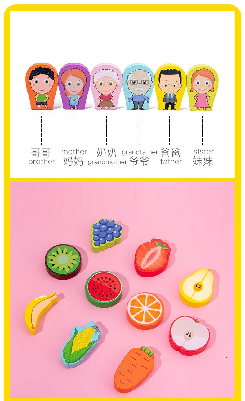 QWZ Kids Montessori Educational Wooden Math Toys Children Busy Board Count Shape Colors Match Fishing Puzzle Learning Toys Gifts