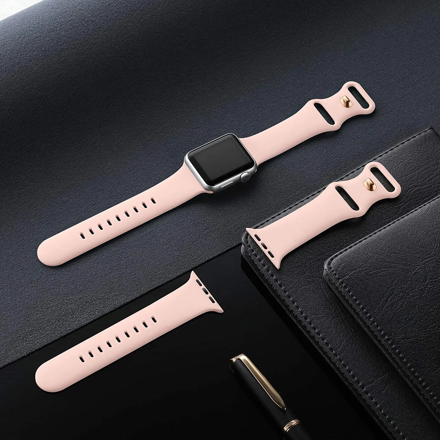 Silicone Strap For Apple Watch Band 40mm 44mm 46mm 45mm 41mm 49mm 38 42 Correa Bracelet iWatch series 6 ultra2 7 8 9 se 10 band