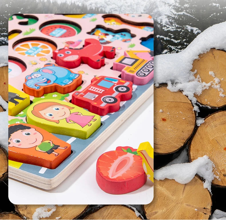 QWZ Kids Montessori Educational Wooden Math Toys Children Busy Board Count Shape Colors Match Fishing Puzzle Learning Toys Gifts