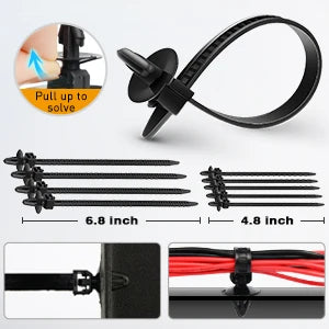 835 Car Push Retainer Black Nylon Fastener Clips in Plastic Box for GM Ford Lexus Honda Chrysler Mazda Nissan Jeep Ford