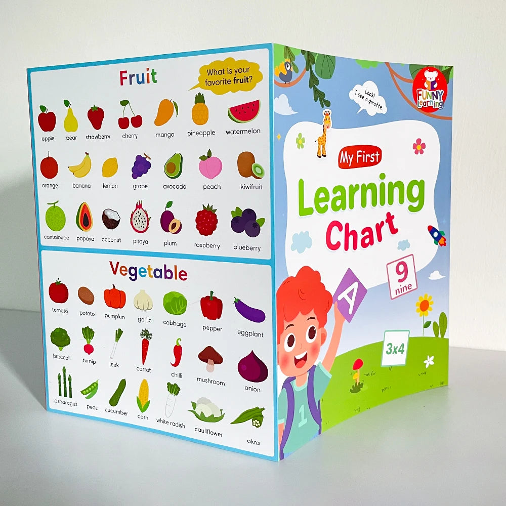 Kids English Words Learning Chart / Phonics Vocabulary Building Worksheet Pre-Kindergarten Teacher Teaching Aids Montessori