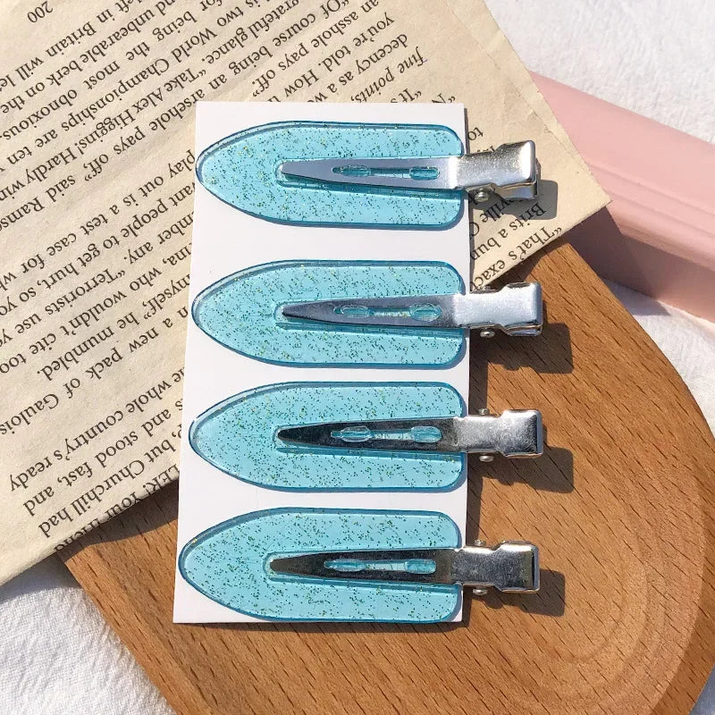 4pcs/set No Bend Seamless Hair Clips Side Bangs Barrette Makeup Washing Face Accessories Women Girls Styling Hairpins