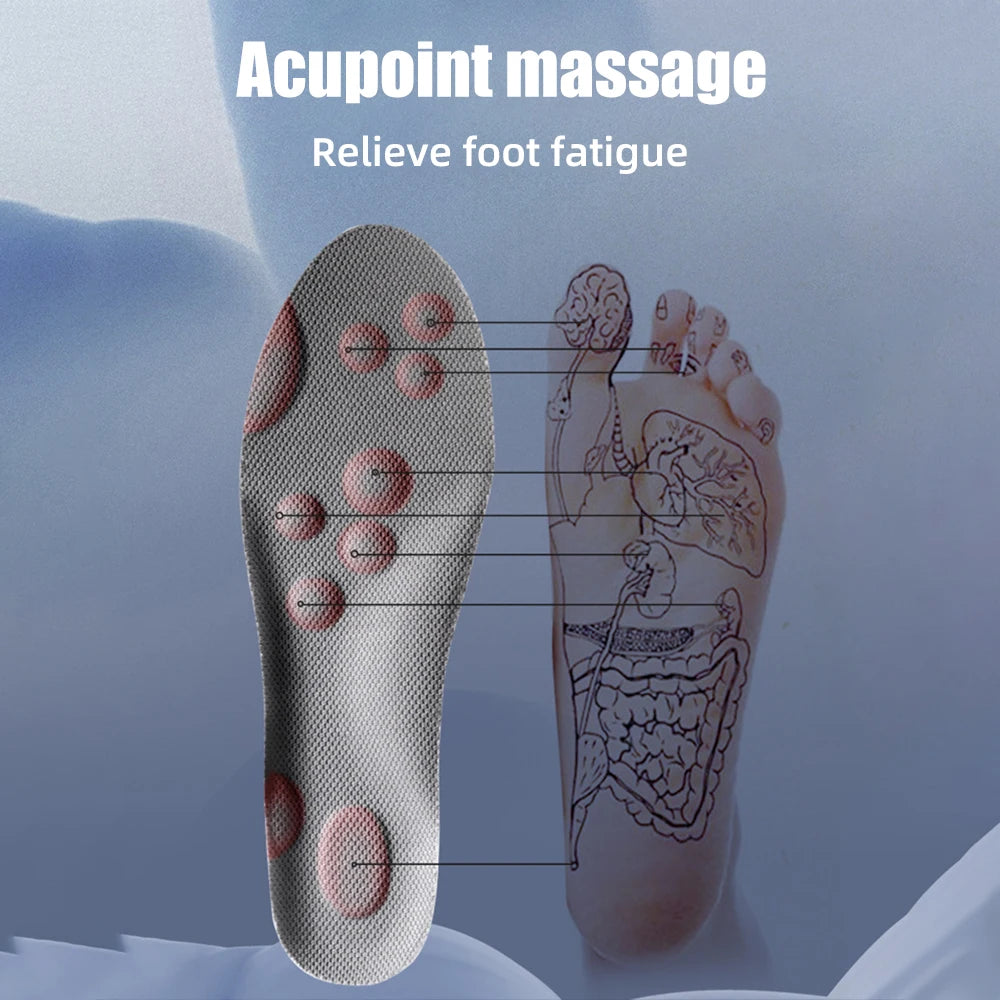 Latex Sport Insoles Soft High Elasticity Shoe Pads Breathable Deodorant Shock Absorption Cushion Arch Support Insole Men Women