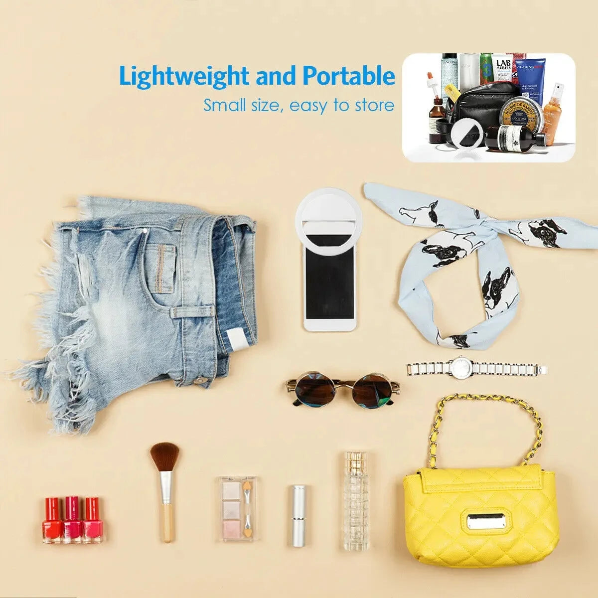 LED Light Ring USB Charge Led Selfie Ring Light Compatible with iPhone Samsung Xiaomi Mobile Phone Lens Ring Clip Selfie Lamp