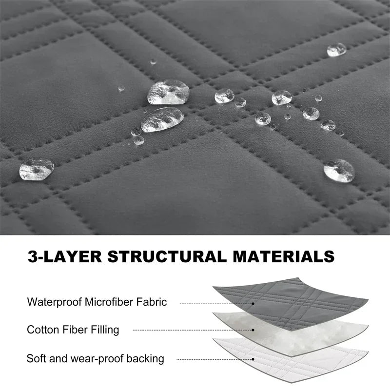 1seater Waterproof Recliner Cover Solid Color Quilted Armchair Slipcover Pet Kids Accent Couch Cushion Living Room Hotel Home