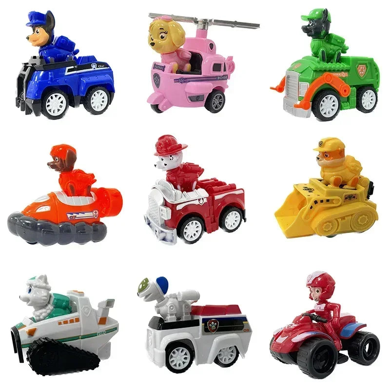 Paw Patrol Toy Set Lookout Vehicle Cute Cartoon Anime Figures Patrol Canine Chase Skye Rebound Bicycle Kids Birthday Gifts