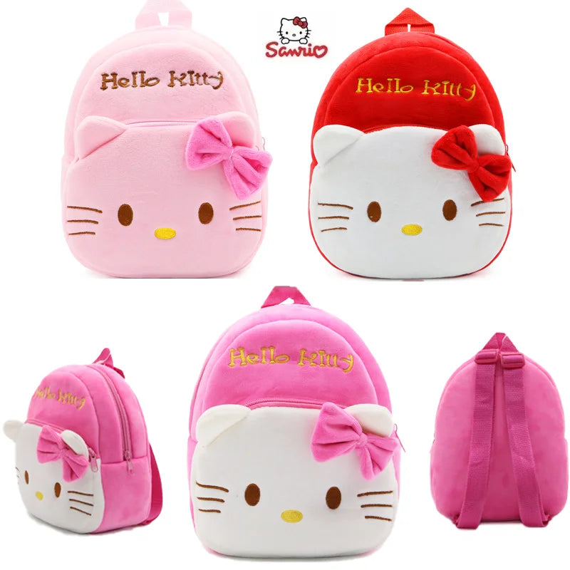 Sanrio Hello Kitty Anime Cute Backpack Cartoon Plush Backpack Kindergarten Schoolbag Kawaii Shoulders Bag Cosplay Surprise Gifts