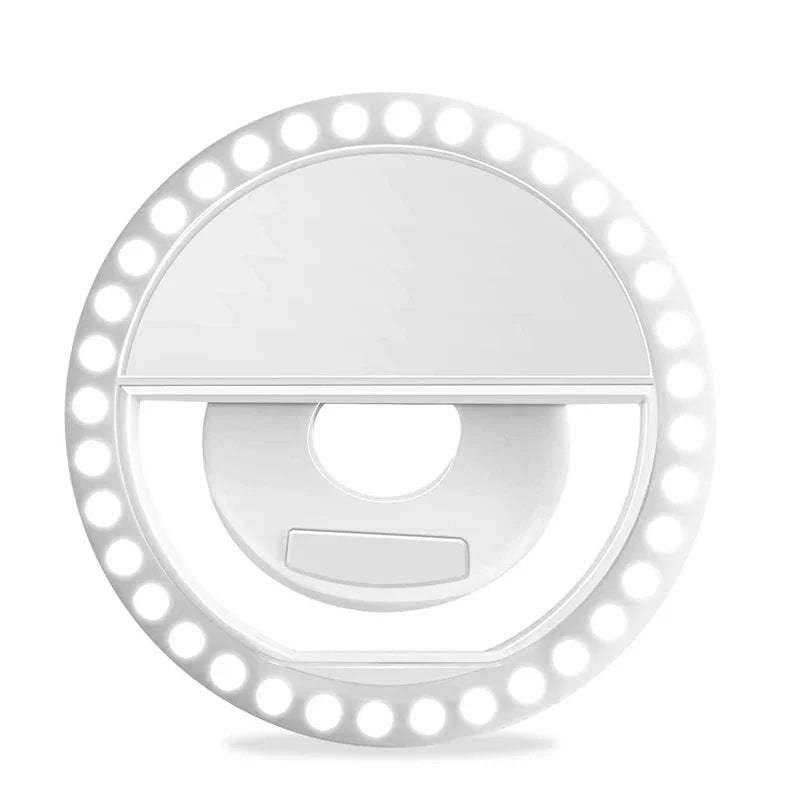 LED Light Ring USB Charge Led Selfie Ring Light Compatible with iPhone Samsung Xiaomi Mobile Phone Lens Ring Clip Selfie Lamp
