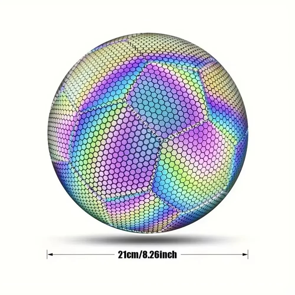 1PC Size 5 Reflective Soccer Ball Luminous Colorful Training Football for Indoor And Outdoor Use