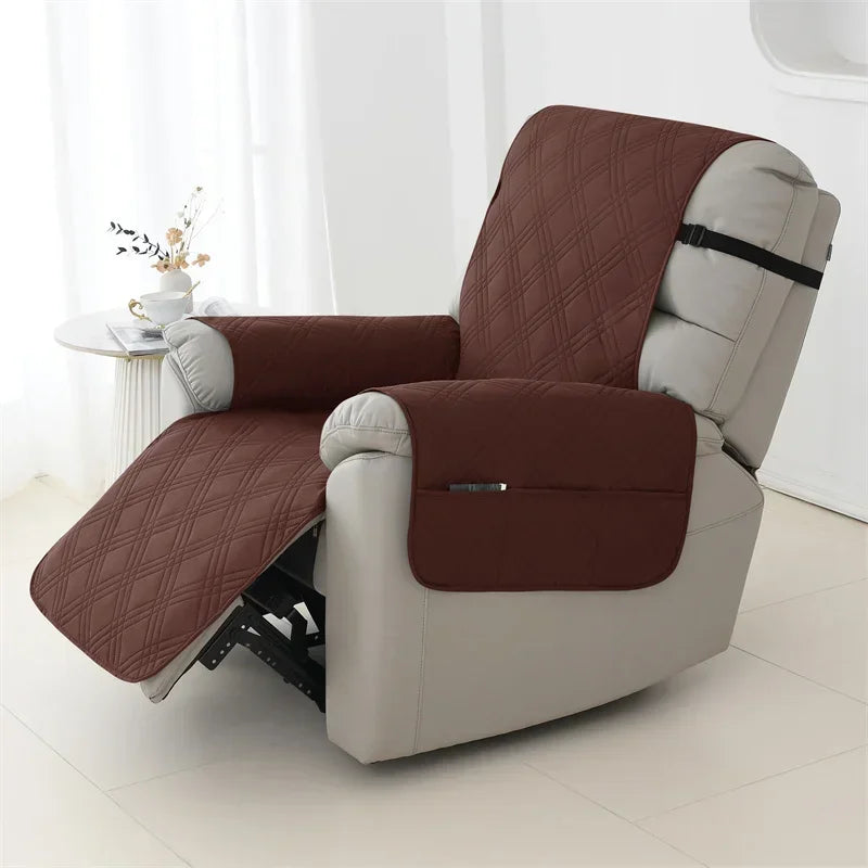 1seater Waterproof Recliner Cover Solid Color Quilted Armchair Slipcover Pet Kids Accent Couch Cushion Living Room Hotel Home
