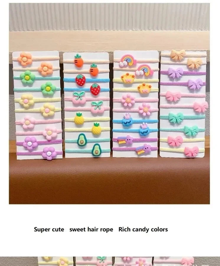 50/40/30pcs Cute Rubber Bands for Children Will Not Harm Hair with Good Elasticity. Girl Baby Headbands and Cute Girls Headdress