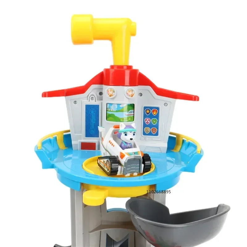 Paw Patrol Toy Set Lookout Vehicle Cute Cartoon Anime Figures Patrol Canine Chase Skye Rebound Bicycle Kids Birthday Gifts