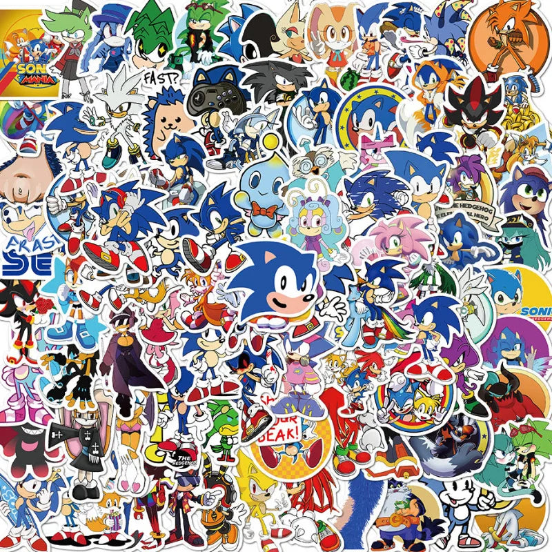 50/100Pcs Sonic Stickers Cute Cartoon Classic Toys Decoration Decals DIY Stationery Phone Case Kids Anime Sticker Toy
