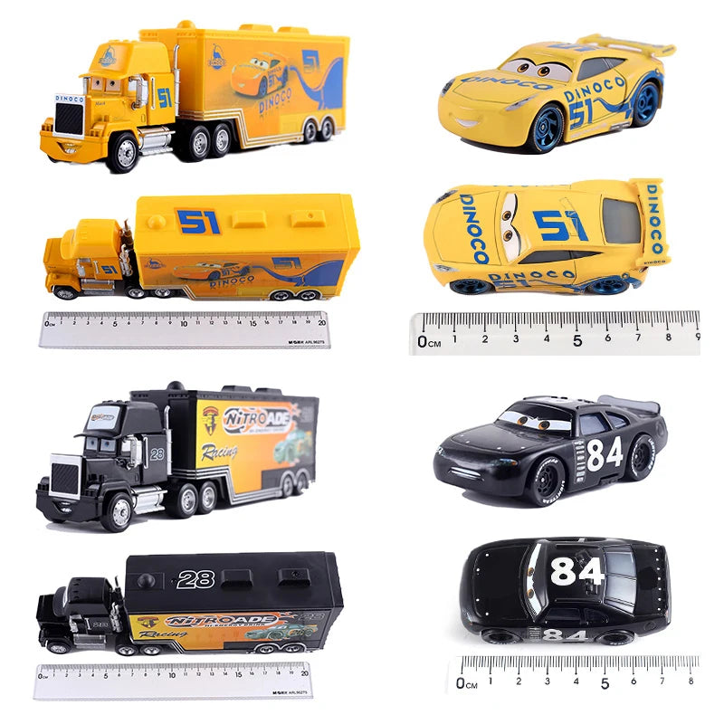 Cars 2 Disney Pixar Racing 3 1 Toy Lightning McQueen Jackson Storm Chick Hicks Mack Truck Collection Die Metal Model kids Gift
