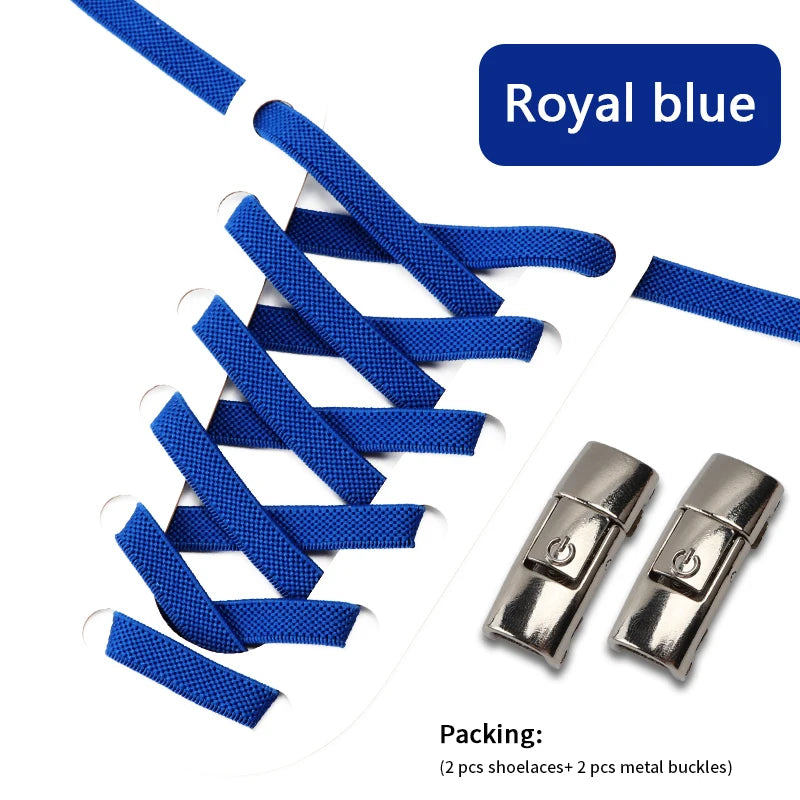 1Pair No Tie Shoe laces Press Lock Shoelaces without ties Elastic Laces Sneaker Kids Adult 8MM Widened Flat Shoelace for Shoes