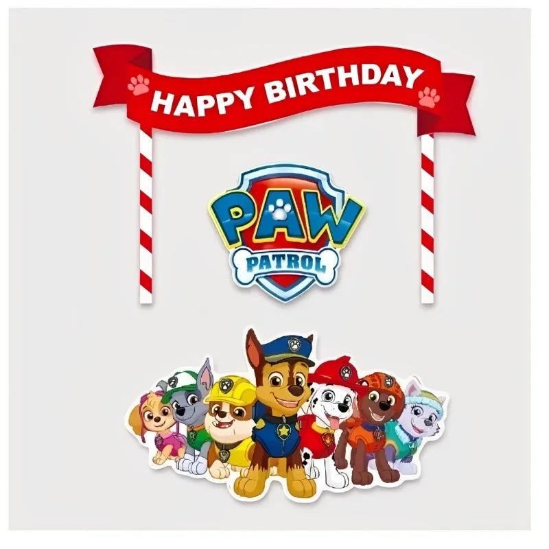 Paw Patrol Cake Decorating Set Anime Figure Ryder Marshall Plug-in Cartoon Baking Supplies Kawaii Cups Cake Card for Kids Gifts