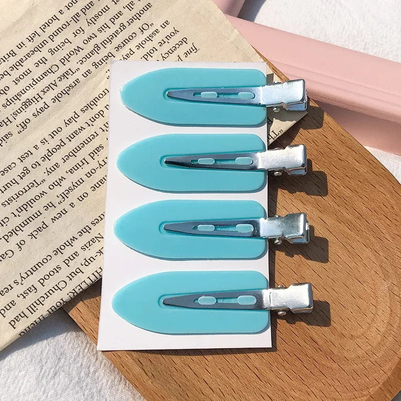 4pcs/set No Bend Seamless Hair Clips Side Bangs Barrette Makeup Washing Face Accessories Women Girls Styling Hairpins