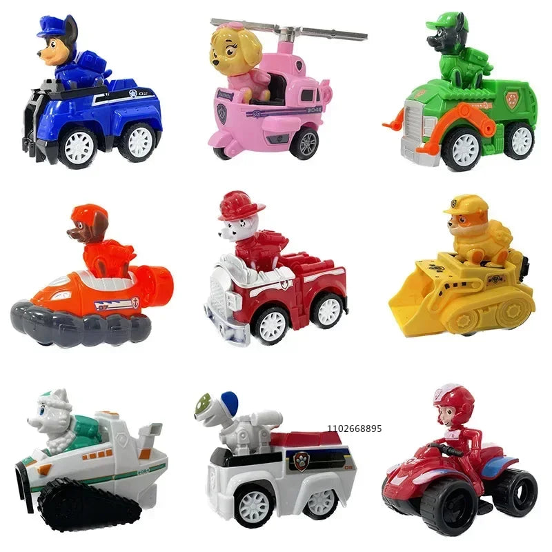 Paw Patrol Toy Set Lookout Vehicle Cute Cartoon Anime Figures Patrol Canine Chase Skye Rebound Bicycle Kids Birthday Gifts