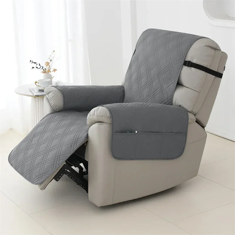 1seater Waterproof Recliner Cover Solid Color Quilted Armchair Slipcover Pet Kids Accent Couch Cushion Living Room Hotel Home