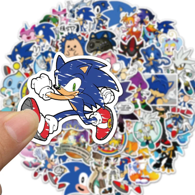50/100Pcs Sonic Stickers Cute Cartoon Classic Toys Decoration Decals DIY Stationery Phone Case Kids Anime Sticker Toy