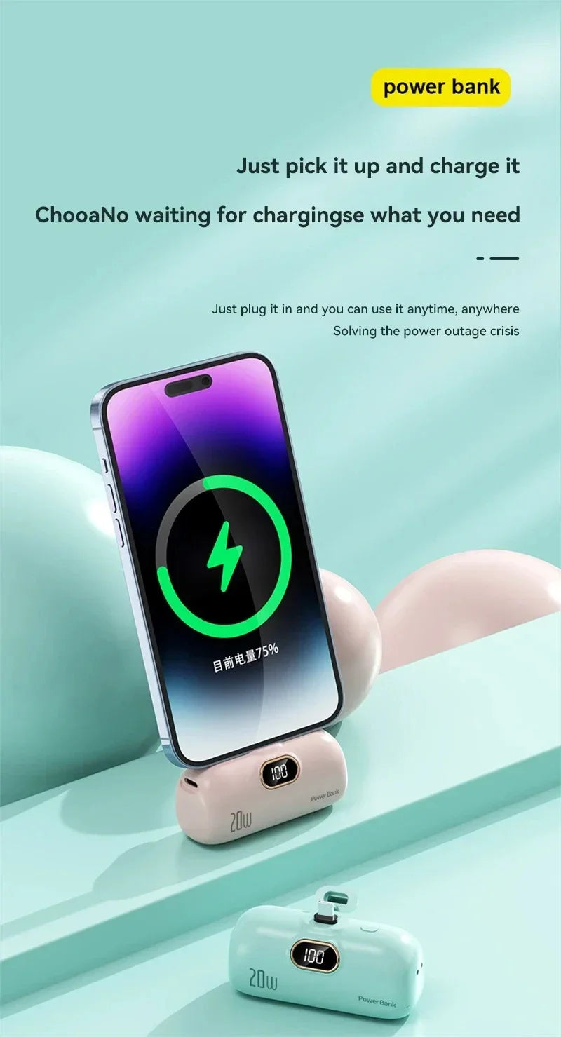 Xiaomi 5000mAh Mini Wireless Power Bank Capsule Mobile Power Supply Emergency Fast charging External Battery For IPhone Samsung