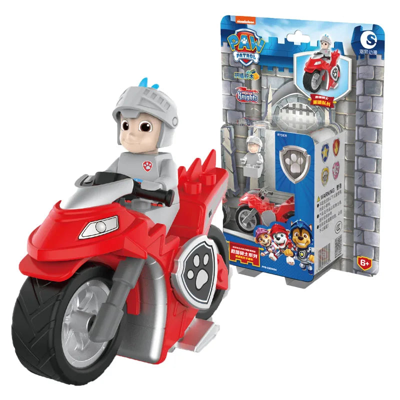Genuine Paw Patrol Vehicle Chase Skye Marshall Pull Back Cars Playset Building Blocks Ryder Figure Children Toys Birthday Gifts