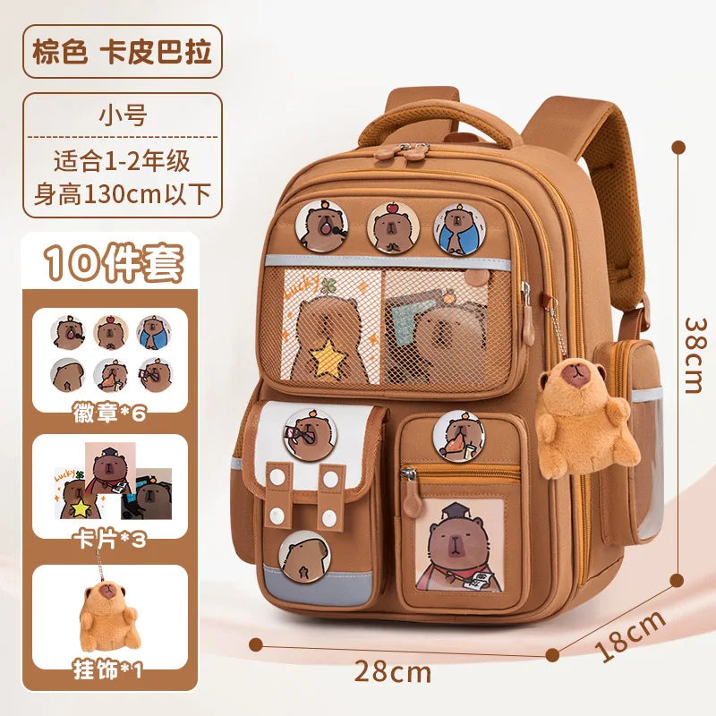 Capybara Children School Bags For Boys Girls Kids backpack Primary Orthopedic School Backpack Waterproof Schoolbag Book Bag