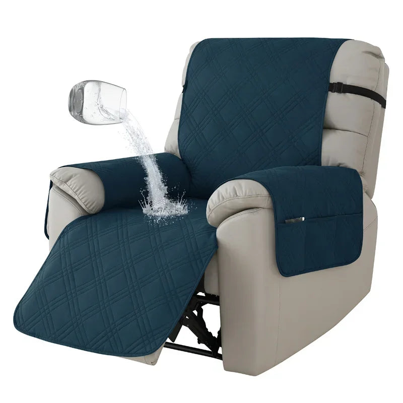 1seater Waterproof Recliner Cover Solid Color Quilted Armchair Slipcover Pet Kids Accent Couch Cushion Living Room Hotel Home