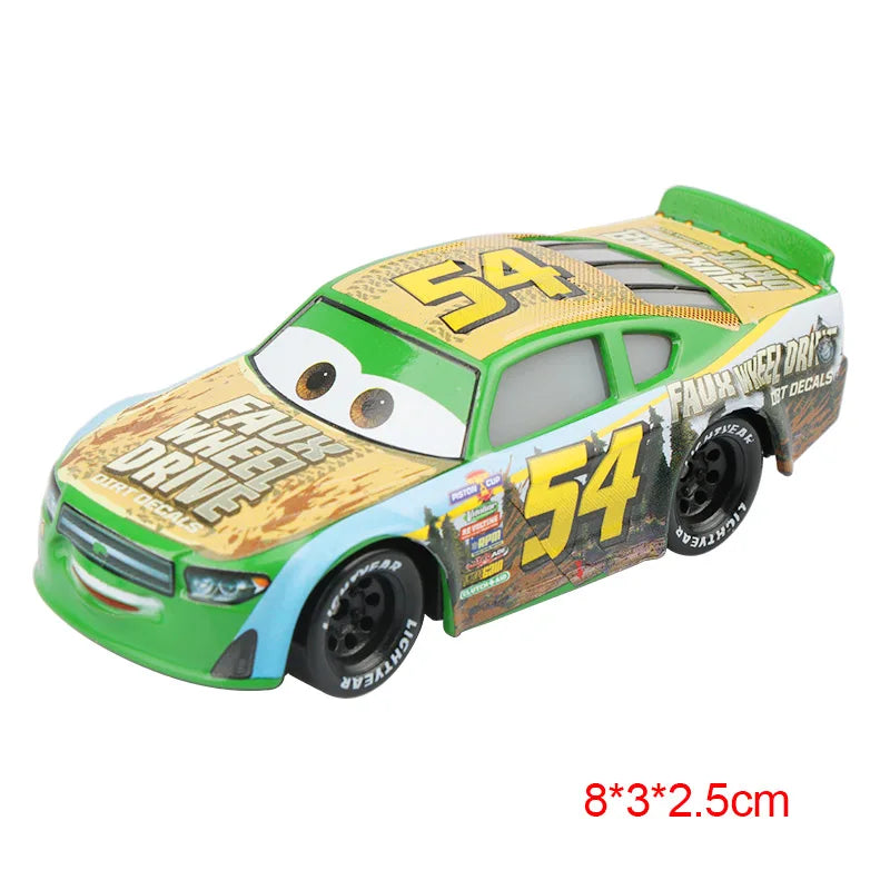 Disney Pixar Cars 3 Toys Lightning Mcqueen Race Div Fritter Miss Frank Collection 1:55 Diecast Metal Alloy Model Car Toy Gifts