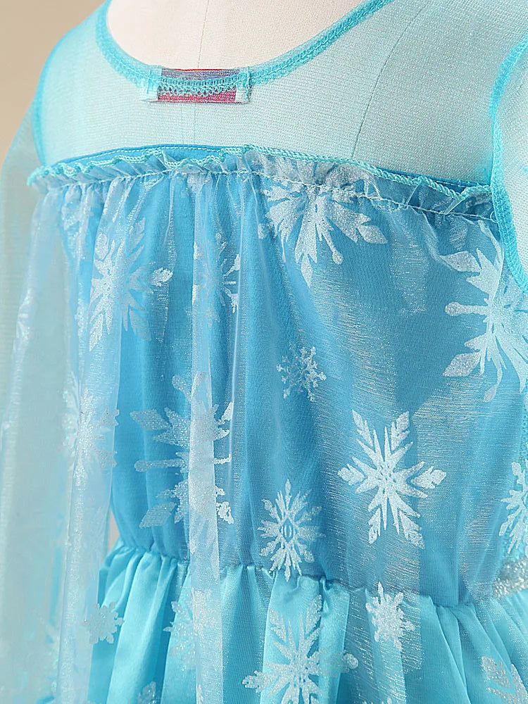 Girls Snow Queen Elsa Kids Costumes for Girl 2025 Carnival Party Prom Gown Robe-Playing Children Clothing Frozen Princess Dress