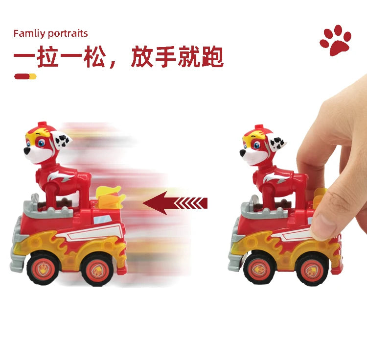 Genuine Paw Patrol Vehicle Chase Skye Marshall Pull Back Cars Playset Building Blocks Ryder Figure Children Toys Birthday Gifts