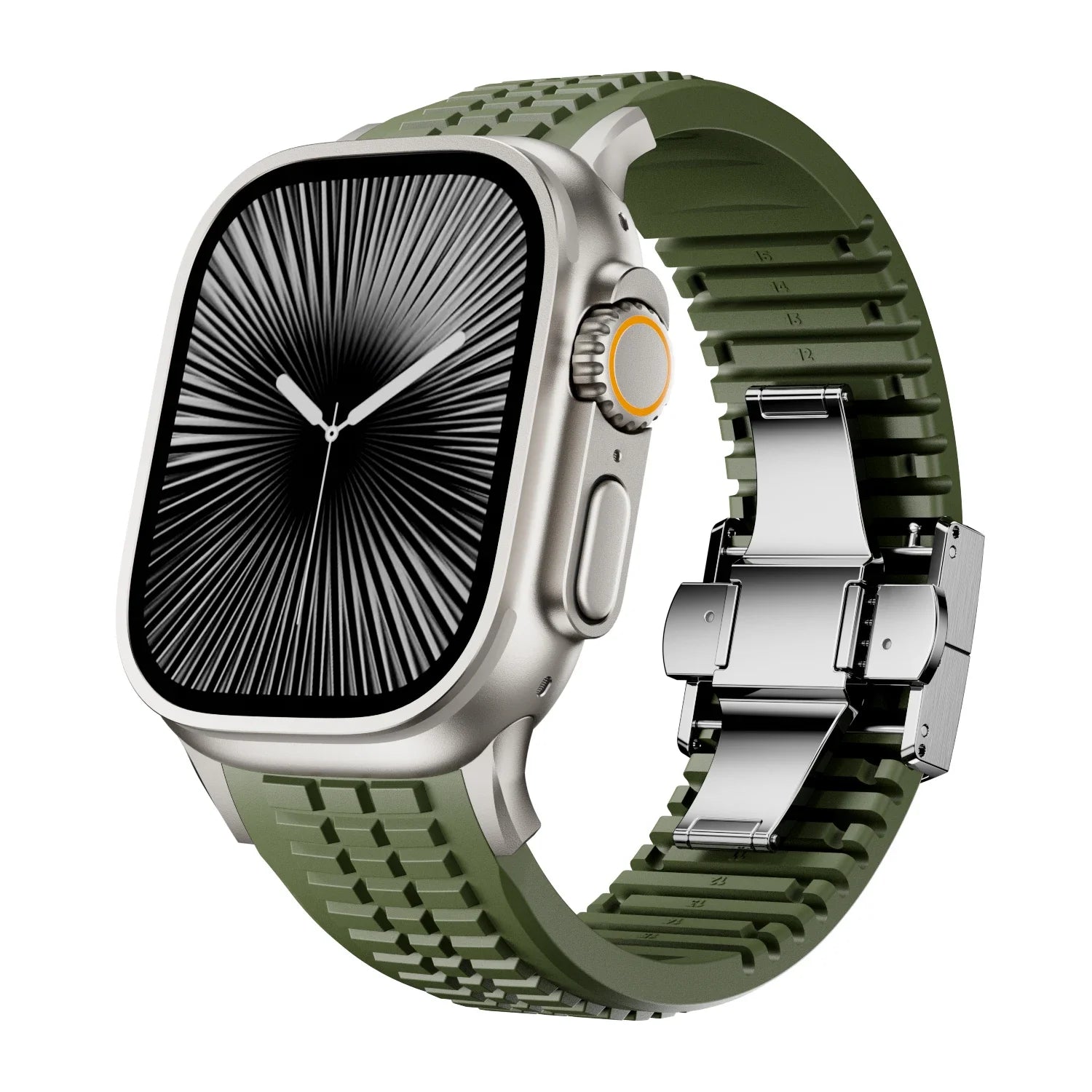 Sport Silicone Band For Apple Watch Ultra 2 Series 10 9 8 7 6 SE 5 4 Luxury Strap For iWatch 44mm 45mm 46mm 49mm Bracelet Correa