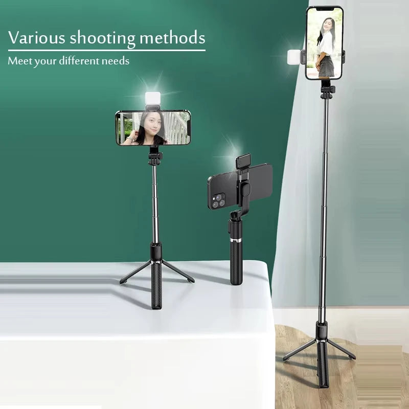 Wireless Bluetooth Selfie Stick Tripod Stand with Fill Light Remote Shutter Tripod For iPhone Samsung Xiaomi Live Phone Holder