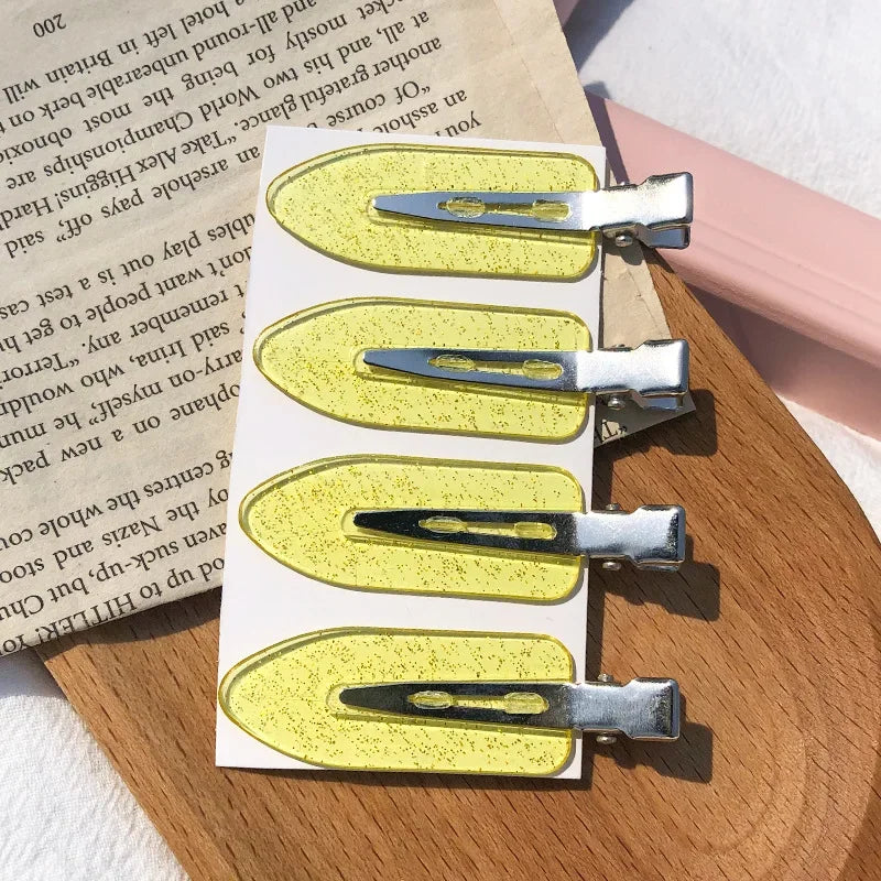 4pcs/set No Bend Seamless Hair Clips Side Bangs Barrette Makeup Washing Face Accessories Women Girls Styling Hairpins