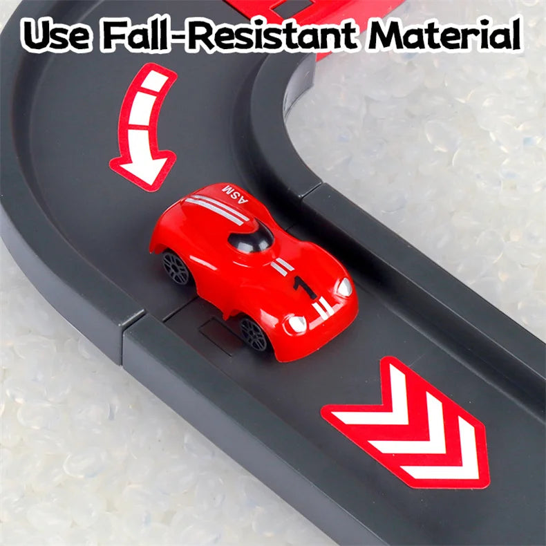 Children's Track Parking Lot Fire Truck Police Engineering Vehicle Dinosaur Car Toys Multi-Storey Car Parking Building For boys