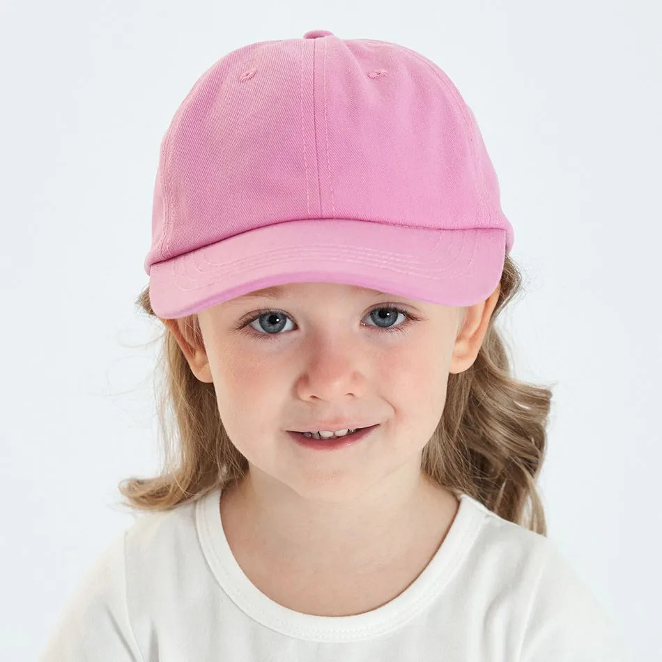 Baby Girl Baseball Caps Pink Black White Gray Children Low Profile Sun Hat Kids Boy Running Headwear Clothing Accessories