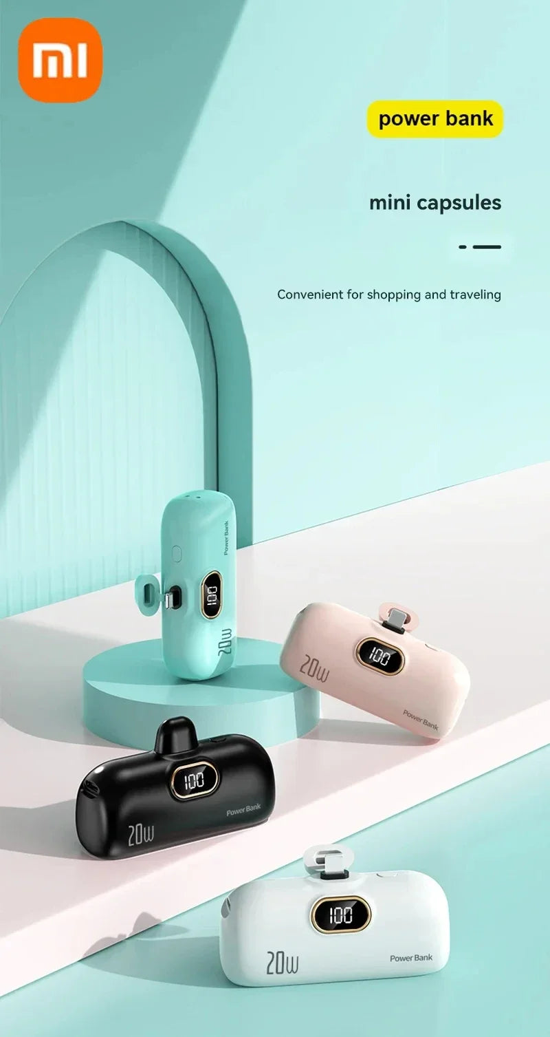 Xiaomi 5000mAh Mini Wireless Power Bank Capsule Mobile Power Supply Emergency Fast charging External Battery For IPhone Samsung