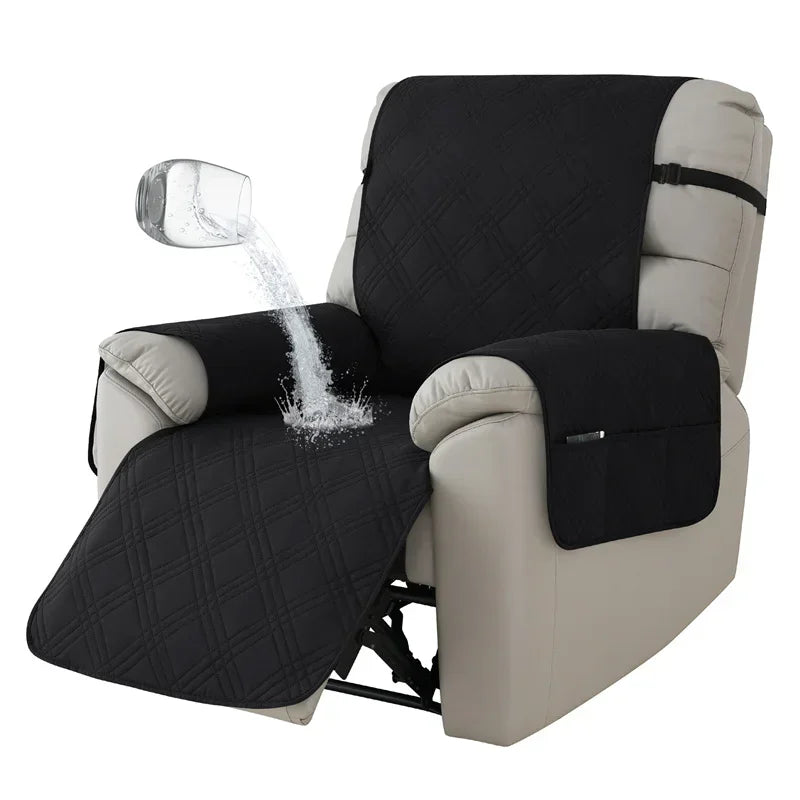 1seater Waterproof Recliner Cover Solid Color Quilted Armchair Slipcover Pet Kids Accent Couch Cushion Living Room Hotel Home