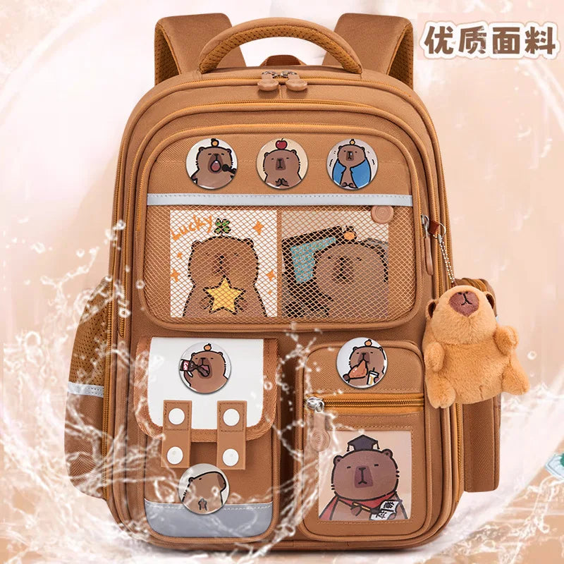 Capybara Children School Bags For Boys Girls Kids backpack Primary Orthopedic School Backpack Waterproof Schoolbag Book Bag