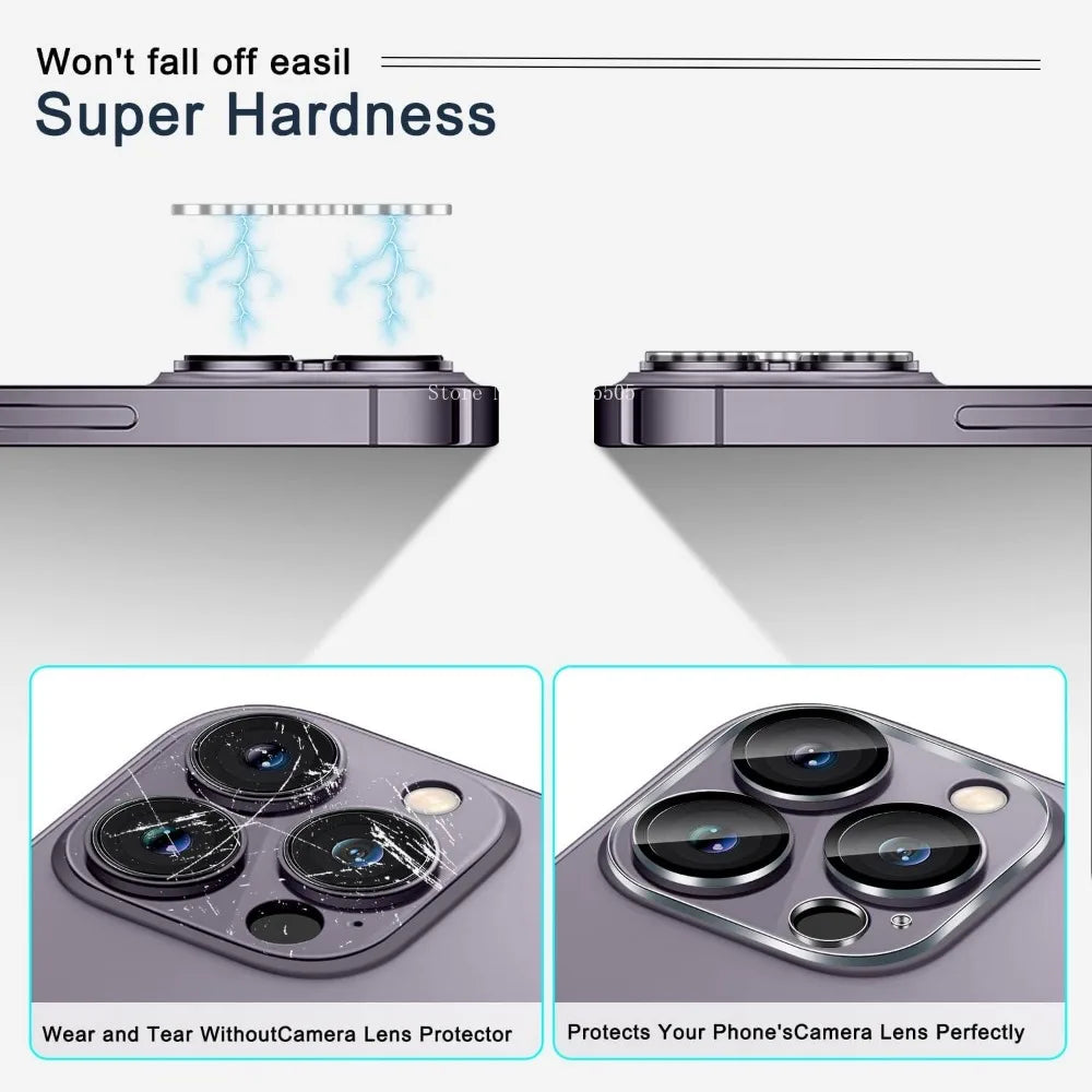 4Pcs Full Cover Protective Glass For iPhone 11 12 13 14 15 Pro Max Camera Protector For iPhone 13 14 Mini Ultra Not Affect Night