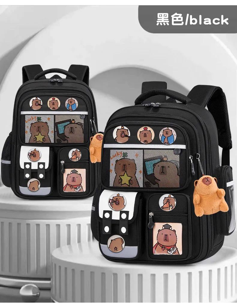 Capybara Children School Bags For Boys Girls Kids backpack Primary Orthopedic School Backpack Waterproof Schoolbag Book Bag