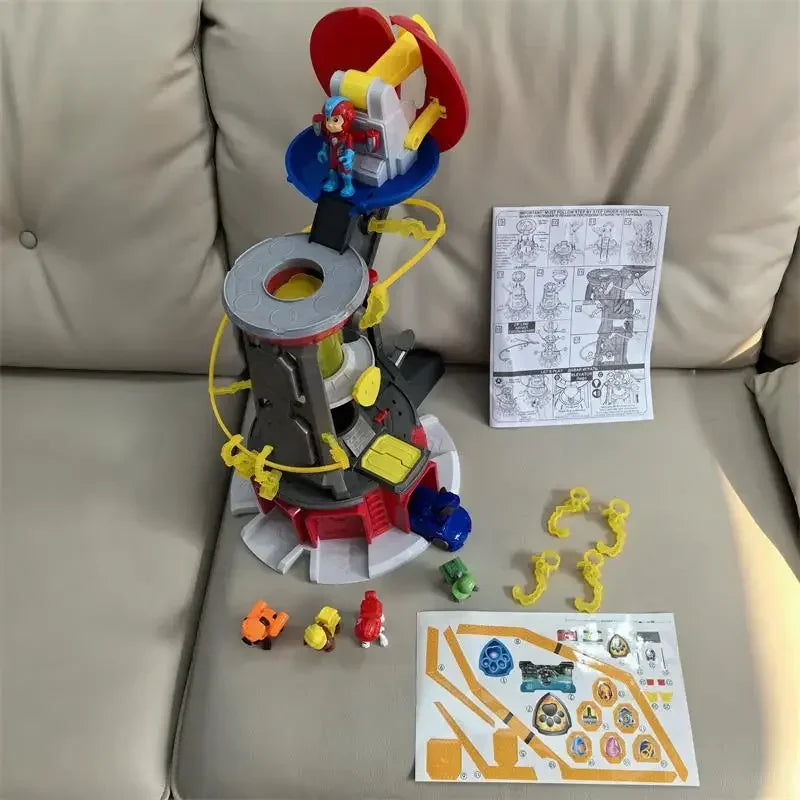 Paw Patrol Toy Set Lookout Vehicle Cute Cartoon Anime Figures Patrol Canine Chase Skye Rebound Bicycle Kids Birthday Gifts
