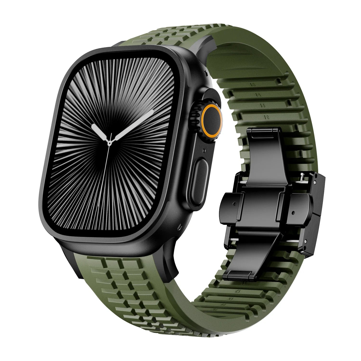 Sport Silicone Band For Apple Watch Ultra 2 Series 10 9 8 7 6 SE 5 4 Luxury Strap For iWatch 44mm 45mm 46mm 49mm Bracelet Correa